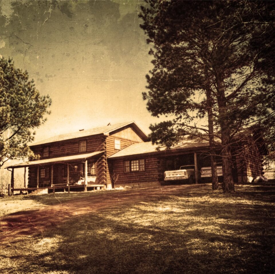 The image showcases one of our beautifully crafted log homes, complemented by a lush tree standing proudly in the front yard.